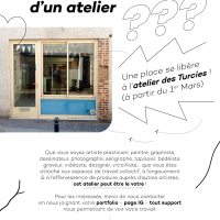 Vous êtes artiste à la recherche d'un atelier ? Une place se libère à L'atelier des Turcies !