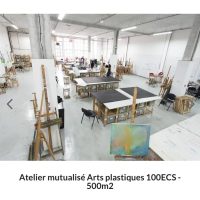 Espace de travail dans un atelier mutualisé d'arts plastques